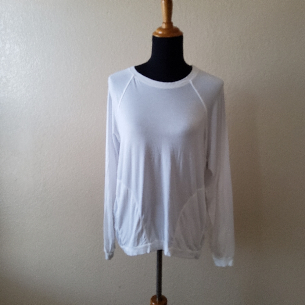 XCVI Wearables Long Sleeve Knit White Top Size S New